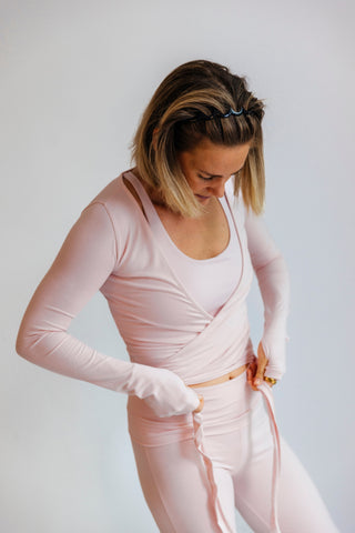 2nd Skin Wrap Top Soft Pink