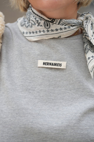 The Framed Shoulder Tee Grey Melange