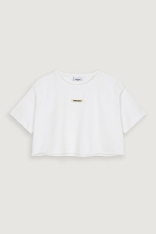 The Framed Shoulder Tee Off White