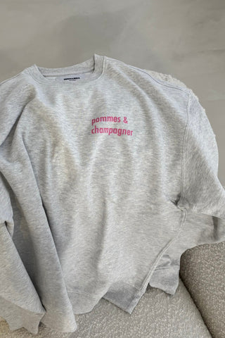 Pommes & Champagner Sweater Grey