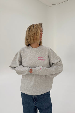 Pommes & Champagner Sweater Grey