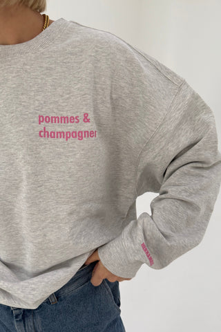 Pommes & Champagner Sweater Grey