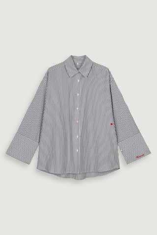 Side Button-Up Shirt Striped