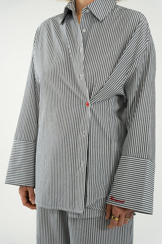 Side Buttom-Up Shirt Striped