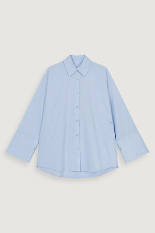Side Button-Up Shirt Icy Blue