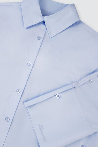 Side Button-Up Shirt Icy Blue