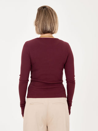 The Best Rib Longsleeve Burgundy