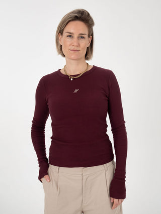 The Best Rib Longsleeve Burgundy