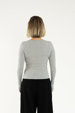 The Best Rib Longsleeve Grey Melange