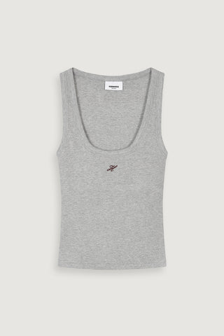 The Best Rib Top Grey Melange