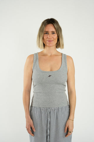 The Best Rib Top Grey Melange
