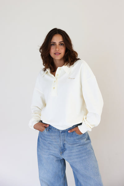 The Polo Sweatshirt Cream – HERNAMEIS the label
