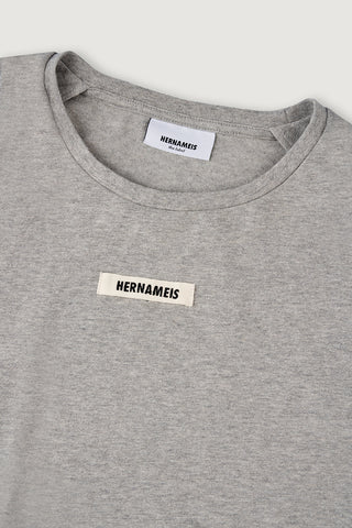 The Framed Shoulder Tee Grey Melange