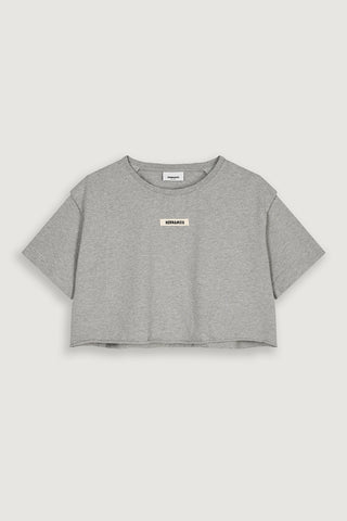 The Framed Shoulder Tee Grey Melange