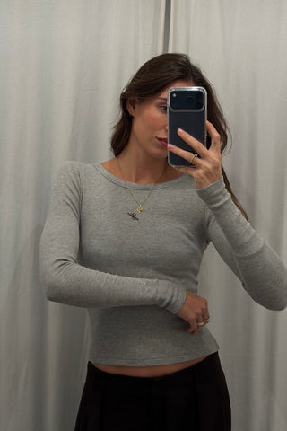 The Best Rib Longsleeve Grey Melange